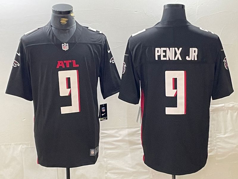 Men Atlanta Falcons 9 Penix JR Black Second generation 2024 Nike Limited NFL Jersey